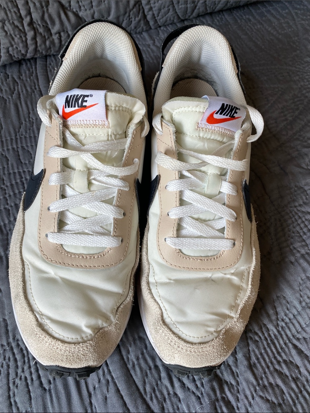 Nike Women’s Cream, Beige and Black Classic Runner Sneakers